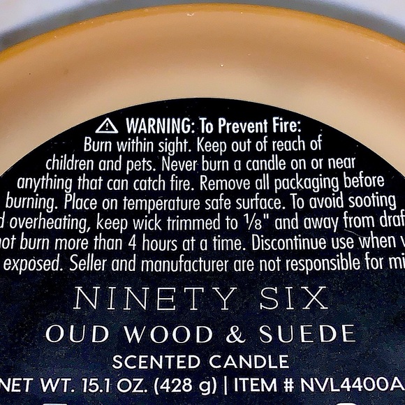 DW HOME CANDLE OUD WOOD & SUEDE NINETY SIX COLLECTION 3 WICK NEW - Picture 7 of 7